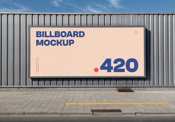 Street Wide Billboard Mockup