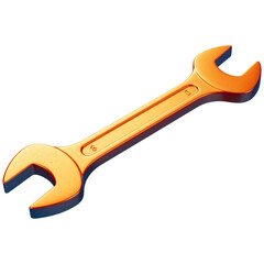Golden Wrench Tool Isolated on Transparent Background for Repair and Maintenance Projects