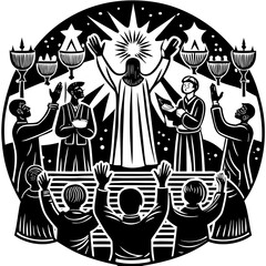 vector illustration of a man with a sword