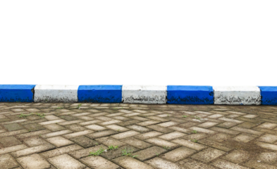 sidewalk with isolated paving borders on a white background