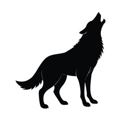 Howling Wolf Tilted Vector Silhouette