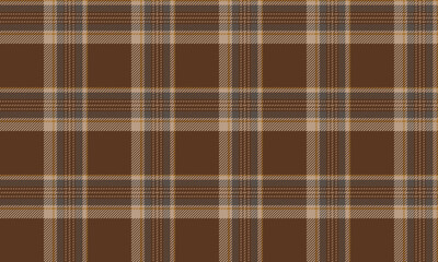 Seamless plaid pattern, brown, cream, grey, yellow, suitable for designing clothes, skirts and pants, creating a striking look that suits every style, vector illustration.