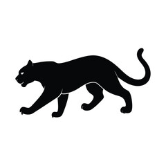 Cougar Leaping Tail Vector Silhouette