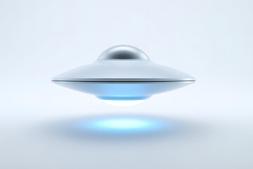 Illustration of a Flying Saucer Spaceship Isolated On White Background