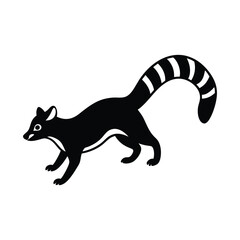 Genet Leaping Bushy Tail Vector Art