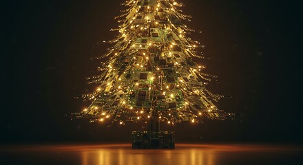 Christmas tree made of led and circuit board