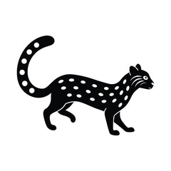 Margay Leaping Tail Vector Silhouette