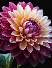Fototapeta premium close-up image of a beautiful Dahlia flower with water droplets