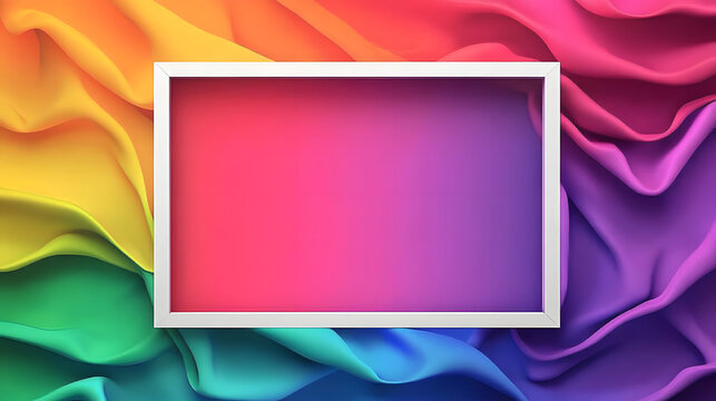 LGBT  History Month poster vector illustration. Transgender and LGBT pride flag frame square shape vector. LGBTQIA wavy graphic design element. Template for background, banner, card. Important day