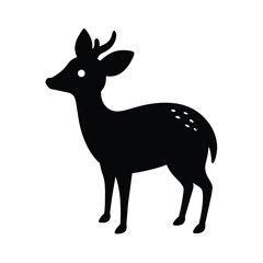 Pudu Small Antlers Vector Silhouette