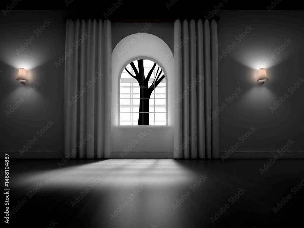 Poster a world where people and objects cast no shadows, under a perpetually diffused light,