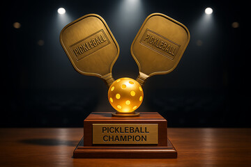 Pickleball Champion Trophy Display