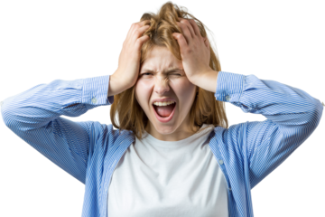 Portrait of a beautiful young woman thinking