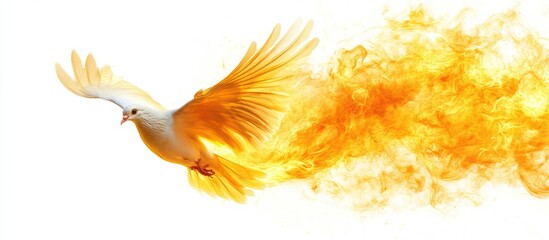 Dove Flying with Fire