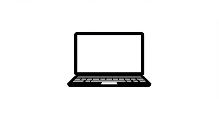Isolated Laptop Illustration - Blank Screen for Content Overlay