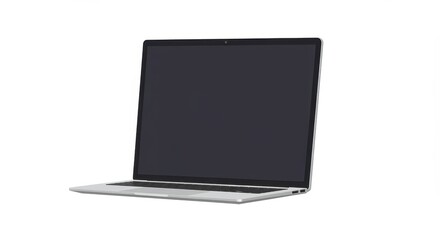 Laptop Computer on White Background - Isolated Tech