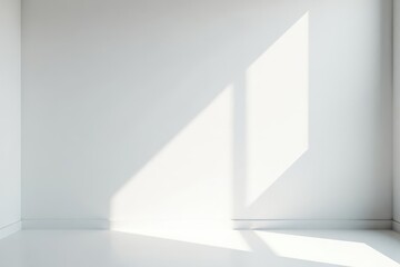 Subtle gray shadow on bright white studio wall , simple, interior