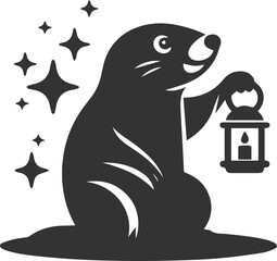Small rodent animal mole vector silhouette