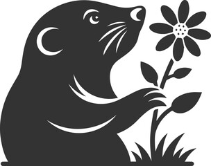Small rodent animal mole vector silhouette
