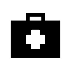 Icon of First Aid Kit With Cross Symbol, Representing Healthcare and Medical Care Themes