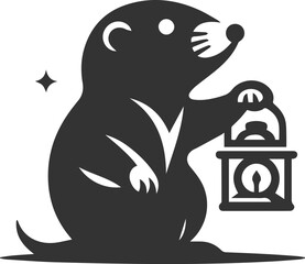 Small rodent animal mole vector silhouette