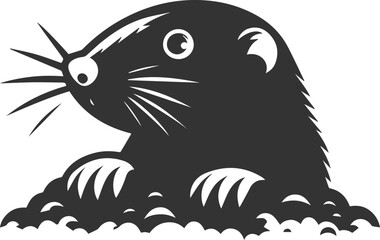 Small rodent animal mole vector silhouette