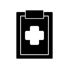 Obraz premium Medical Clipboard Icon with Cross Symbol Depicting Healthcare Concept