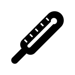 Simple Illustration of a Medical Thermometer Icon in Black and White