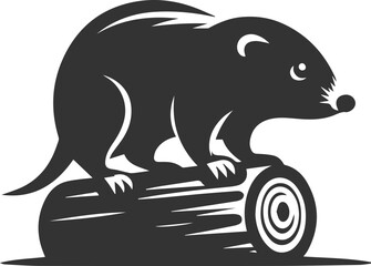 Small rodent animal mole vector silhouette