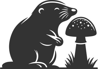 Small rodent animal mole vector silhouette