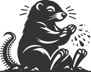 Small rodent animal mole vector silhouette