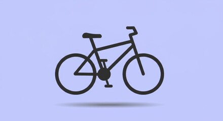 Bicycle Icon on Light Blue Background