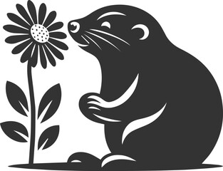 Small rodent animal mole vector silhouette