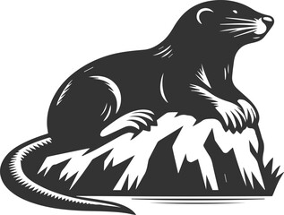 Small rodent animal mole vector silhouette