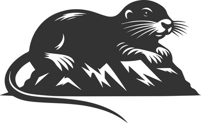 Small rodent animal mole vector silhouette
