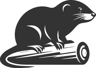 Small rodent animal mole vector silhouette