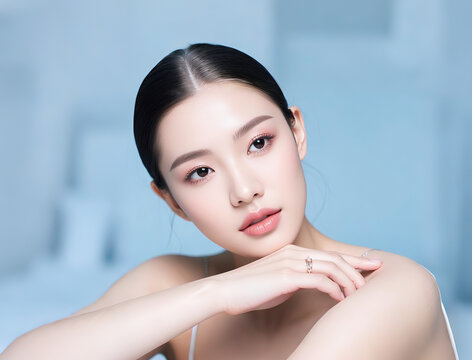 Fashionable Asian female, pretty cosmetic character model, beauty salon poster model