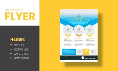 Elegant Luxury Hotel Flyer Template for Premium Hospitality Promotion