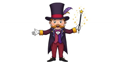 Obraz premium Cartoon magician character illustration