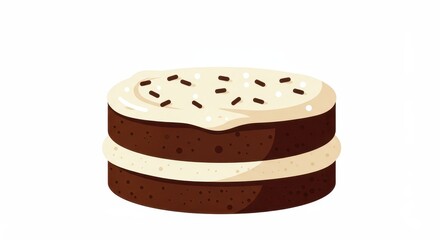 Chocolate Cake with Creamy Frosting and Sprinkles