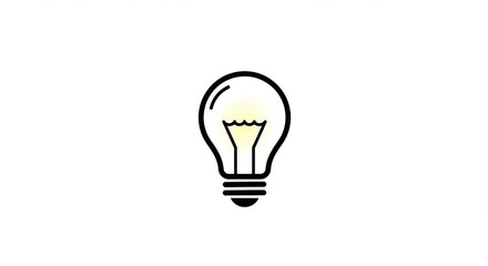 Fototapeta premium Light Bulb Icon: Creative Idea & Innovation Symbol