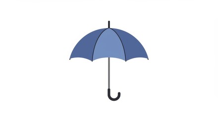 Simple Blue Umbrella Illustration on White Background