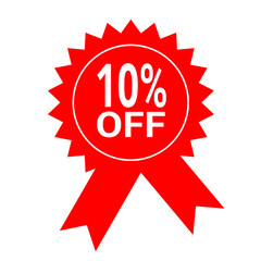 Exclusive 10% Off Discount Badge Red Promotional Seal for Sales and Offers