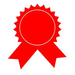 Red Award Ribbon Seal Achievement, Success, Recognition, Honor, Victory Badge