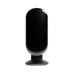 Sleek Black Smart Home Device on a Stand