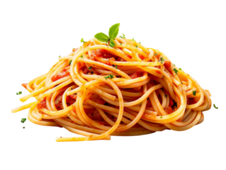spaghetti on a white