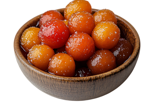 Sweet gulab jamun indian dessert in bowl