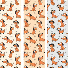 Dogs Meeting Seamless Vector Pattern Design