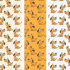 Dogs Meeting Seamless Vector Pattern Design
