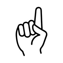 Obraz premium Hand with one finger raised in a gesture of pointing or emphasis 